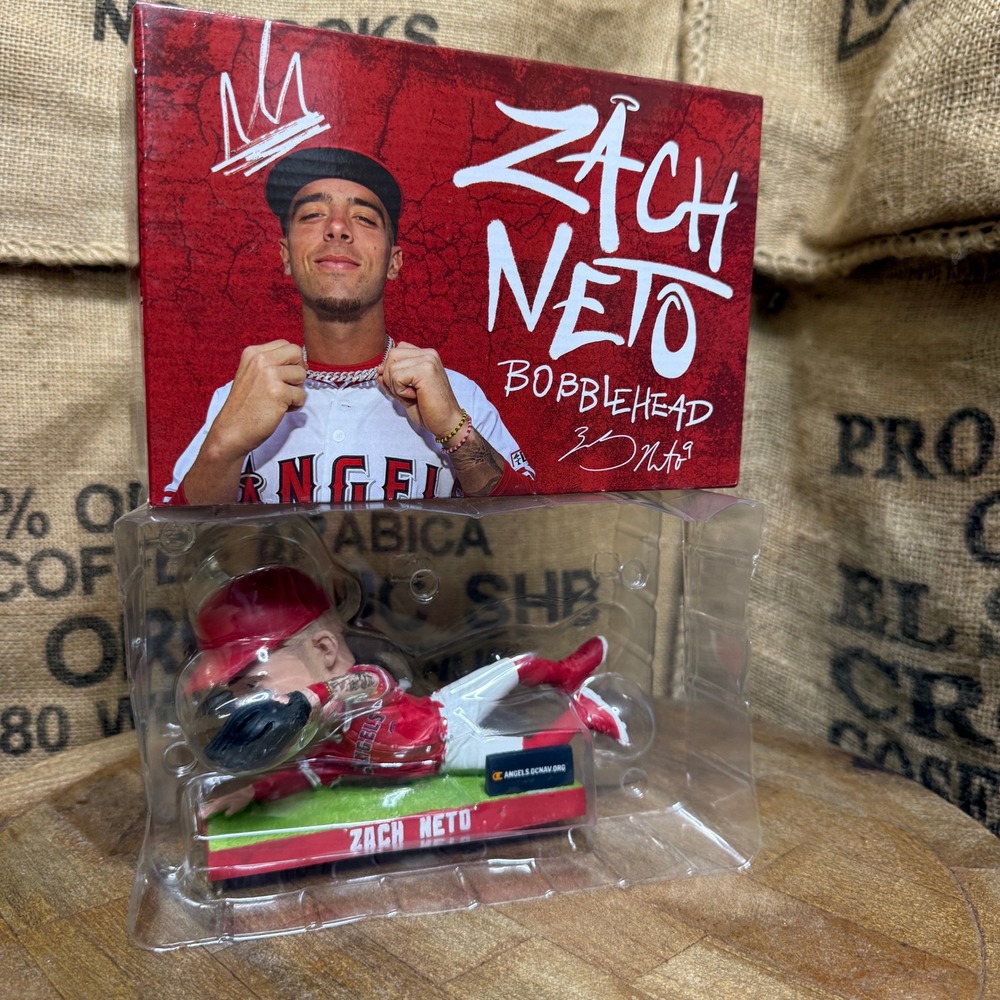 FOCO Zach Neto Bobblehead Angels OS Red Good 2024 MVP SGA Sliding Pose